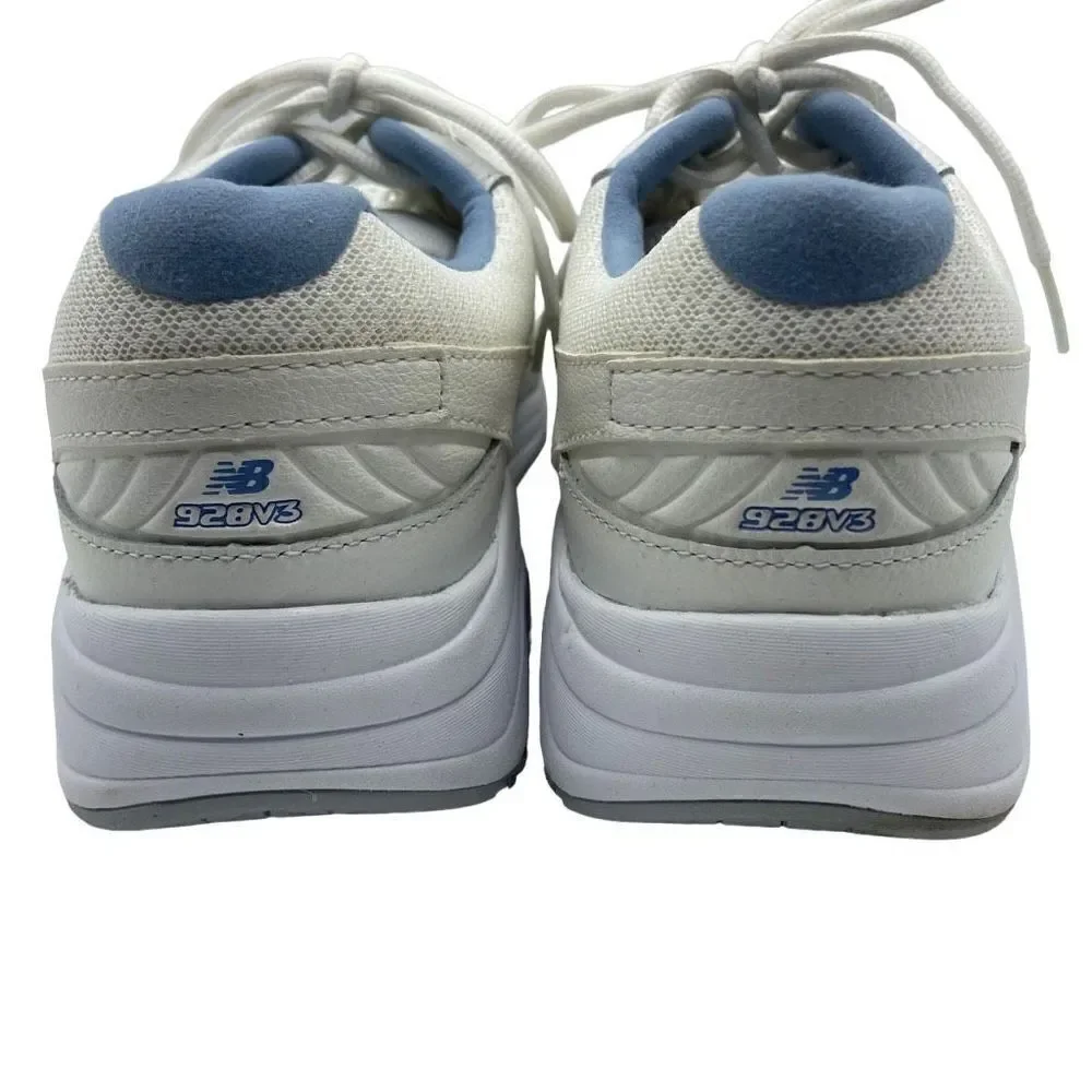 New‎ Balance WW928WB3 Leather Walking Shoes Sneakers White/Blue Size 9.5